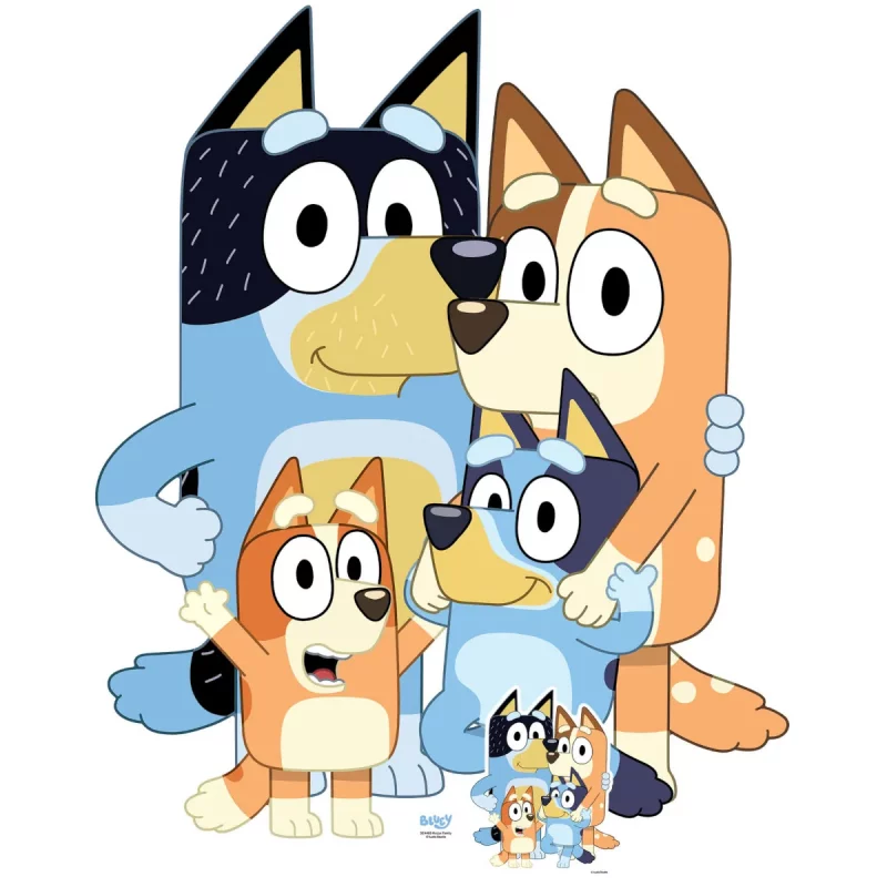 SC4465 Heeler Family (Bluey Television Series) Official Large + Mini Cardboard Cutout Standee Front