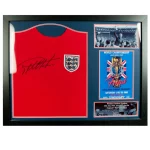 125475 England F.A. Sir Geoff Hurst Framed Signed 1966 World Cup Replica Football Shirt