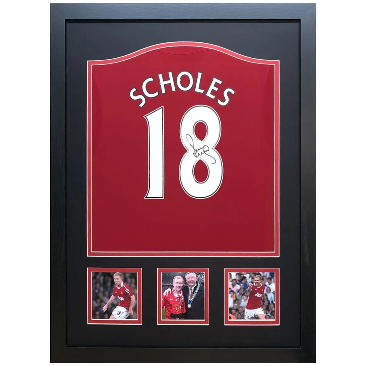 173262 Manchester United F.C. Paul Scholes Framed Signed 2017-2018 Season Replica Football Shirt