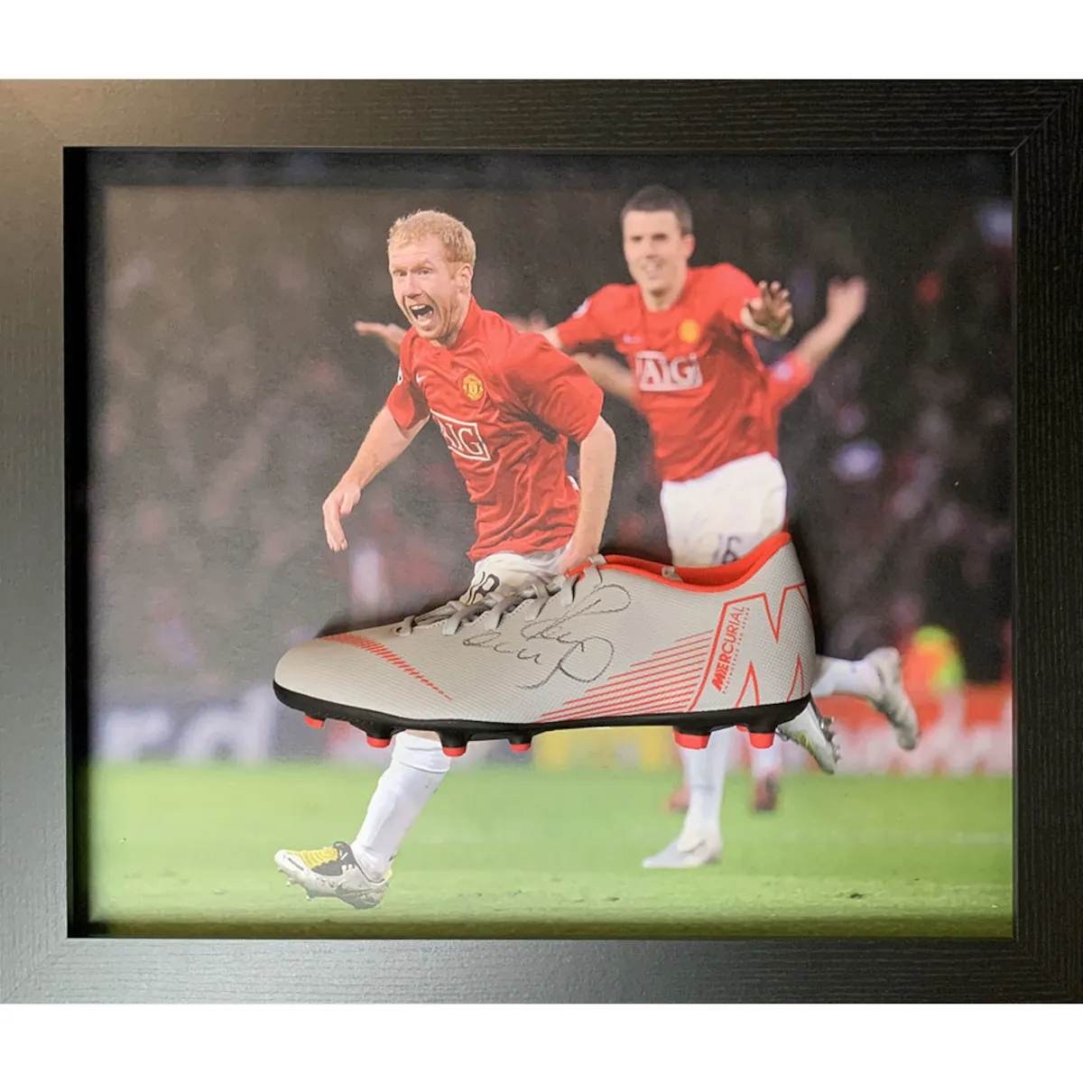 188311 Manchester United F.C. Paul Scholes Framed Signed Football Boot