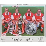 190080 Arsenal F.C. Famous Back 4 Framed Signed Print 2