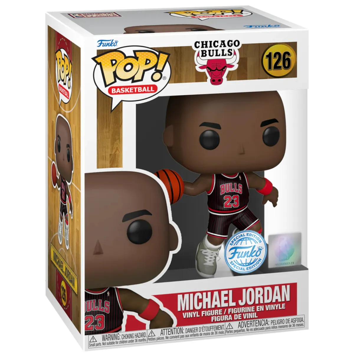 60463 Funko Pop! Basketball - NBA Chicago Bulls - Michael Jordan (Black Jersey) Collectable Vinyl Figure Box Front
