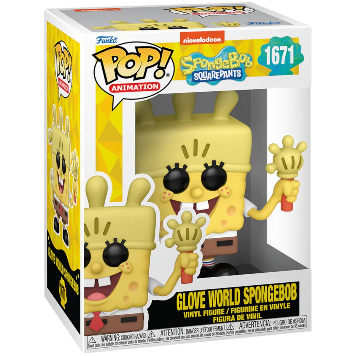 75734 Funko Pop! Animation - SpongeBob SquarePants - Glove World SpongeBob Collectable Vinyl Figure Box Front