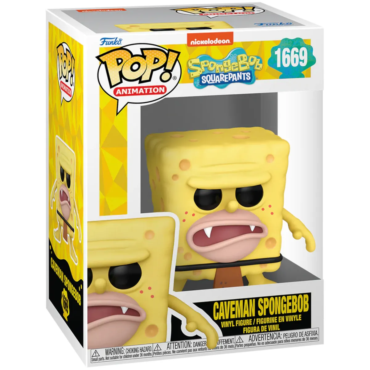 75737 Funko Pop! Animation - SpongeBob SquarePants - Caveman SpongeBob Collectable Vinyl Figure Box Front