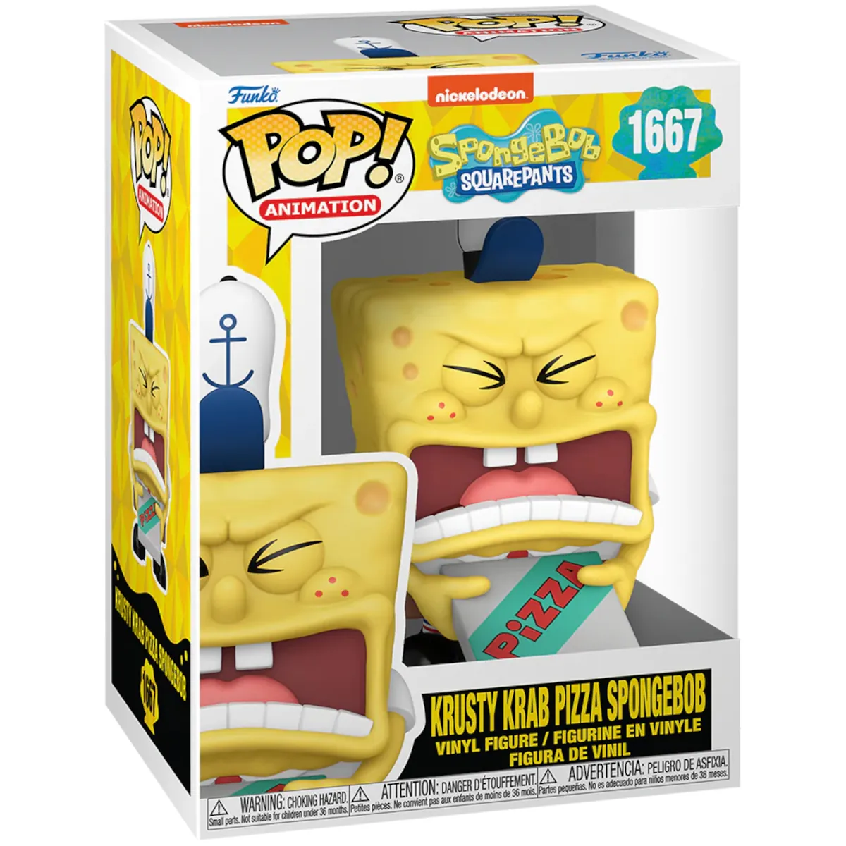 75738 Funko Pop! Animation - SpongeBob SquarePants - Krusty Krab Pizza SpongeBob Collectable Vinyl Figure Box Front