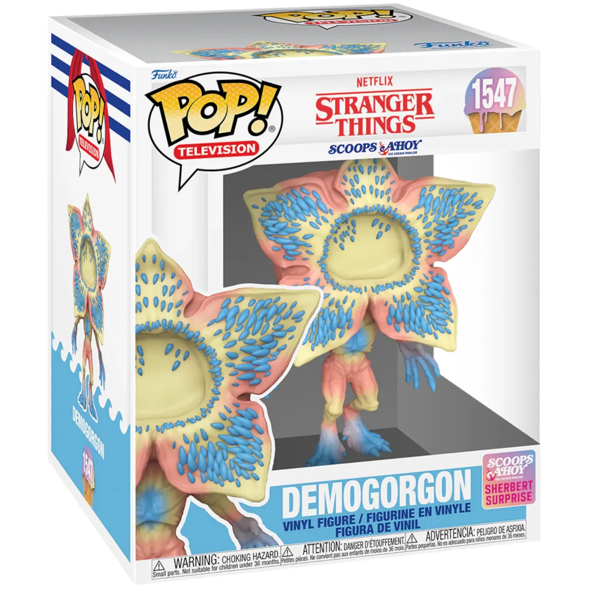 79996 Funko Pop! Television - Stranger Things - Demogorgon (Scoops Ahoy) Super Sized Collectable Vinyl Figure Box Front