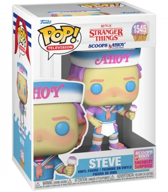 79998 Funko Pop! Television - Stranger Things - Steve (Scoops Ahoy) Collectable Vinyl Figure Box Front