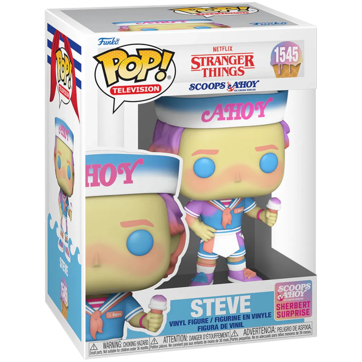 79998 Funko Pop! Television - Stranger Things - Steve (Scoops Ahoy) Collectable Vinyl Figure Box Front