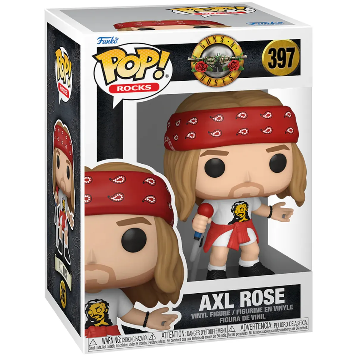 80482 Funko Pop! Rocks - Guns N’ Roses - Axl Rose (1980s) Collectable Vinyl Figure Box Front