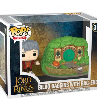 80835 Funko Pop! Town - The Lord of the Rings - Bilbo Baggins with Bag-End Collectable Vinyl Figure Box Front
