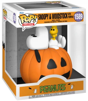 81367 Funko Pop! Deluxe - Peanuts - Snoopy & Woodstock with Pumpkin Collectable Vinyl Figure Box Front