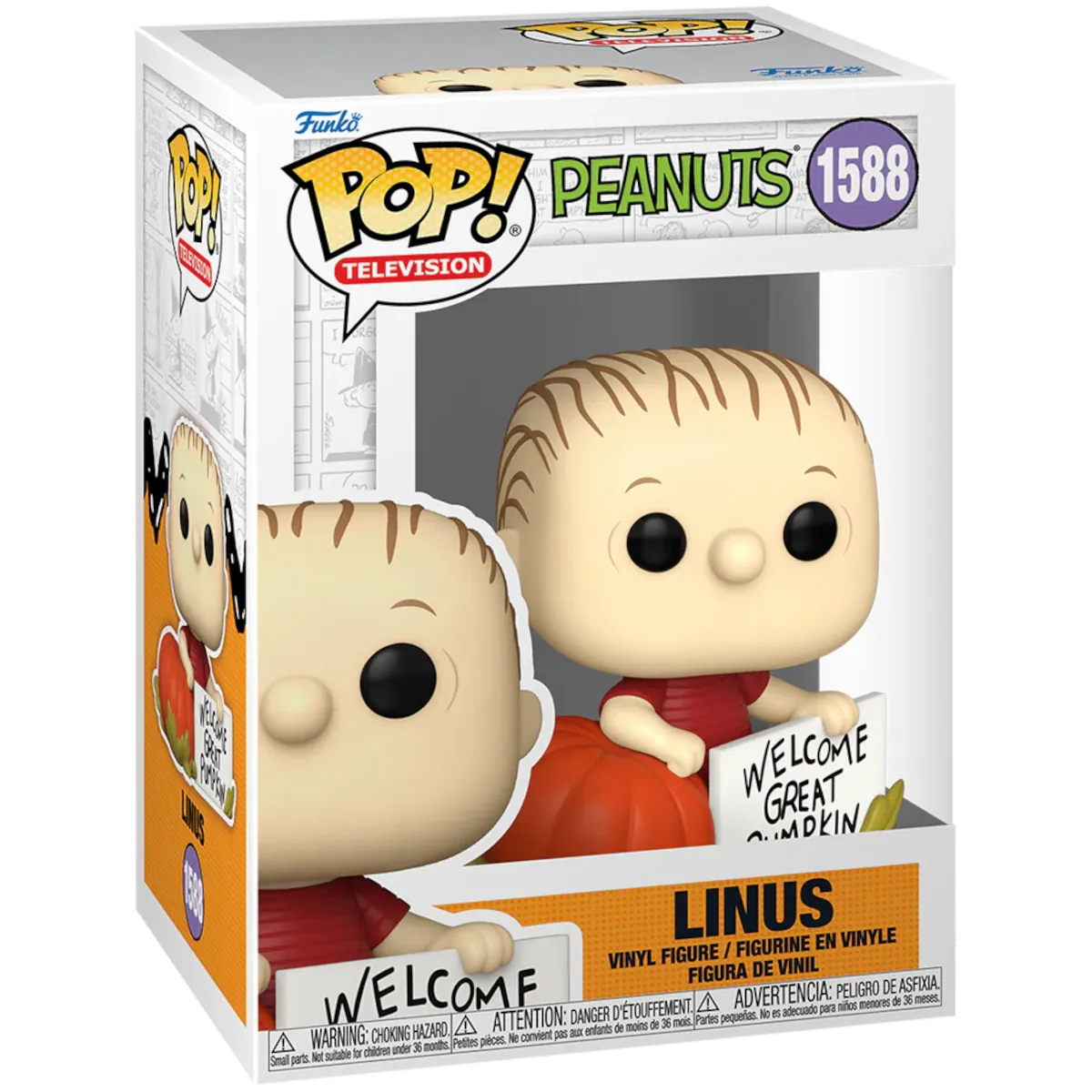81368 Funko Pop! Television - Peanuts - Linus Collectable Vinyl Figure Box Front