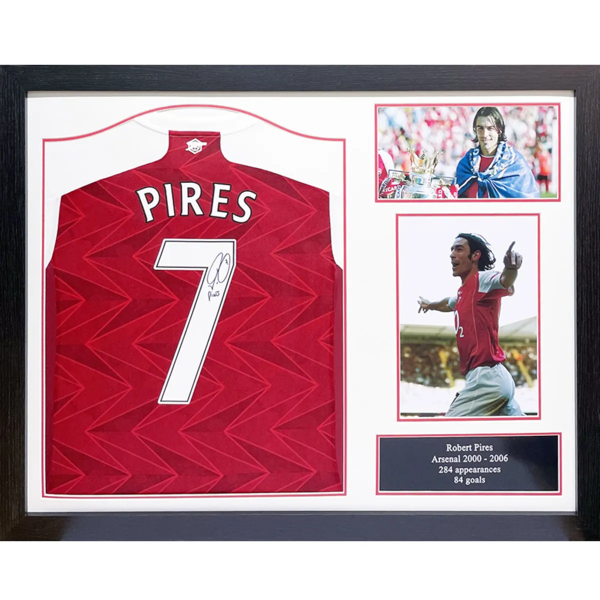 TM-02710 Arsenal F.C. Robert Pires Framed Signed Replica Football Shirt