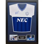 TM-03196 Everton F.C. Gary Lineker Framed Signed 1986 Replica Football Shirt
