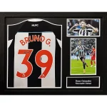 TM-04682 Newcastle United F.C. Bruno Guimarães Framed Signed 2021-2022 Season Replica Football Shirt