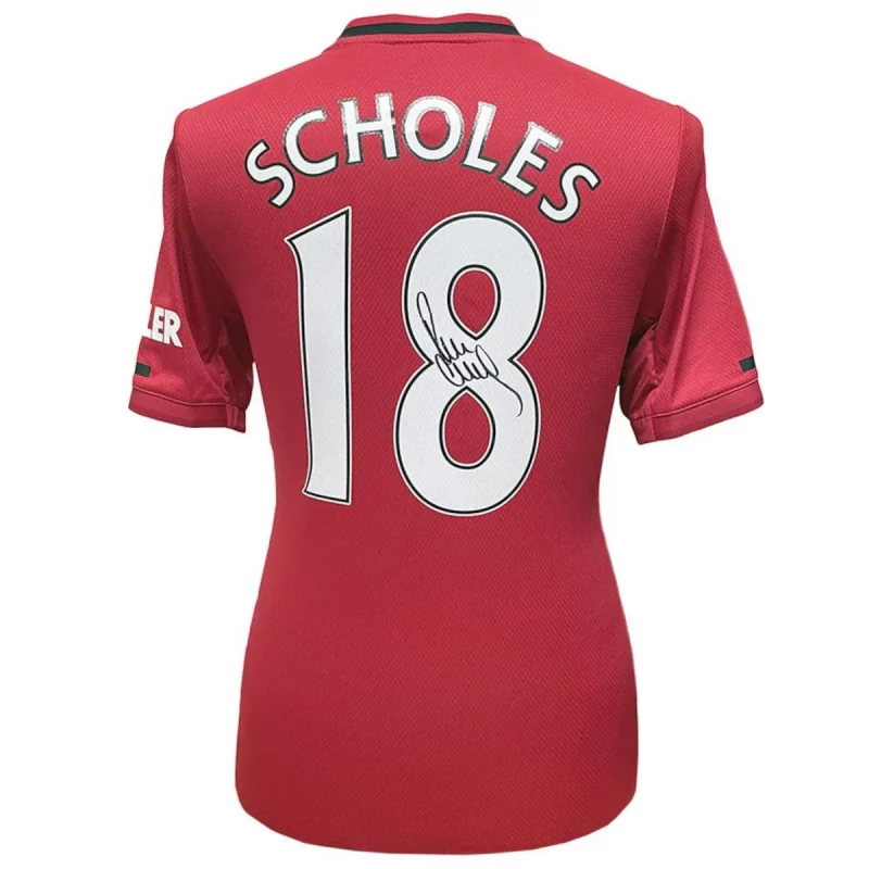 190077 Manchester United F.C. Paul Scholes Signed 2019-2020 Season Replica Football Shirt