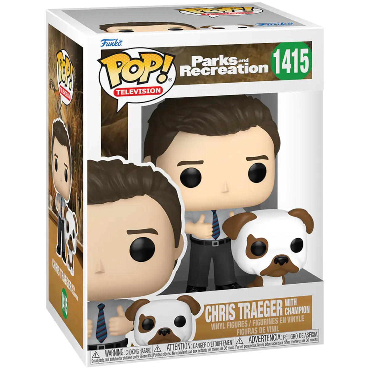 74431 Funko Pop! Television - Parks And Recreation - Chris Traeger With Champion Collectable Vinyl Figure Box Front