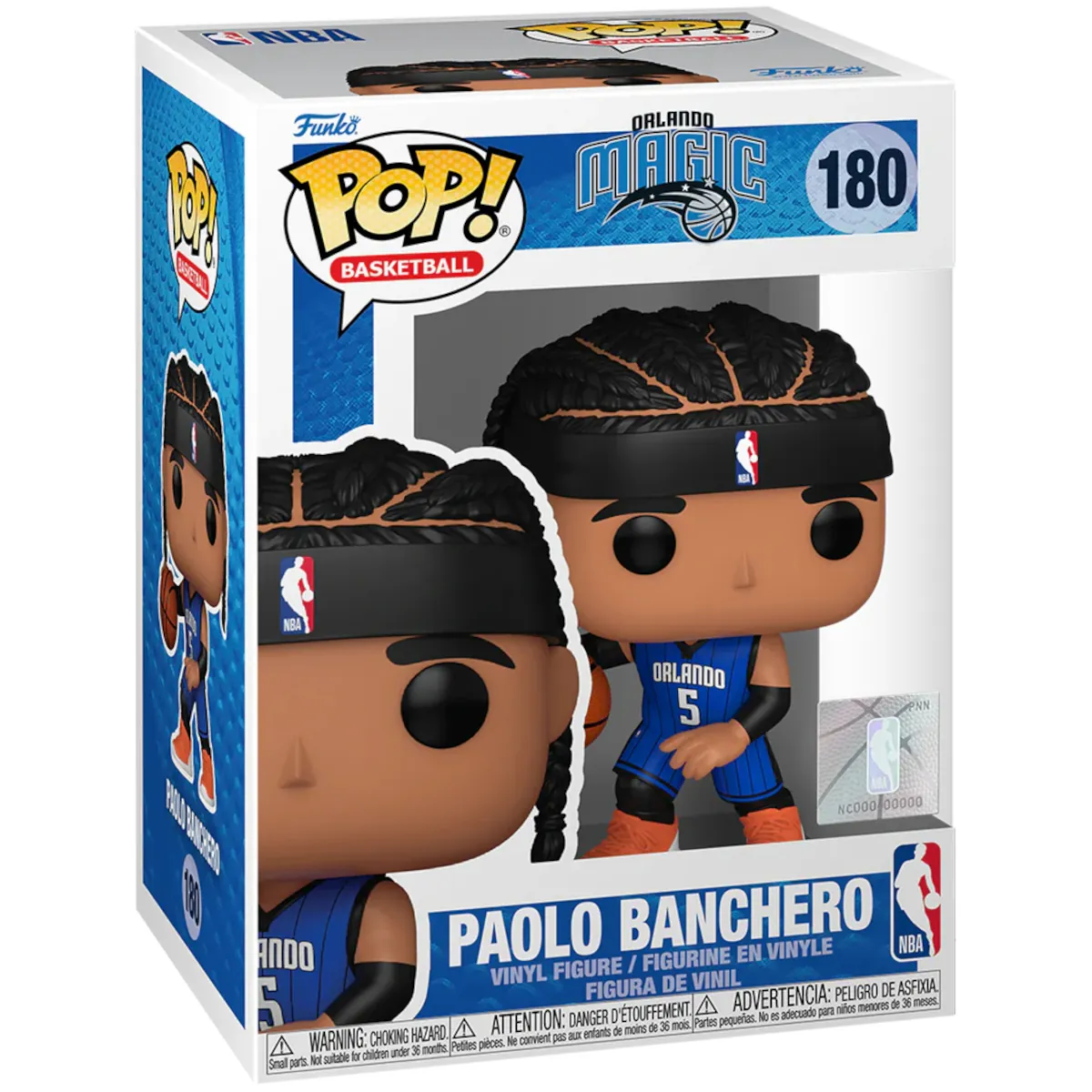 75121 Funko Pop! Basketball - NBA Orlando Magic - Paolo Banchero Collectable Vinyl Figure Box Front