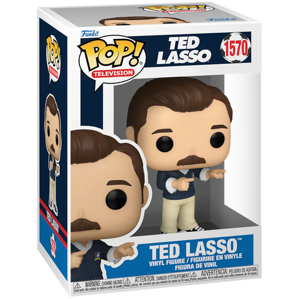 75718 Funko Pop! Television - Ted Lasso - Ted Lasso (Pointing) Collectable Vinyl Figure Box Front