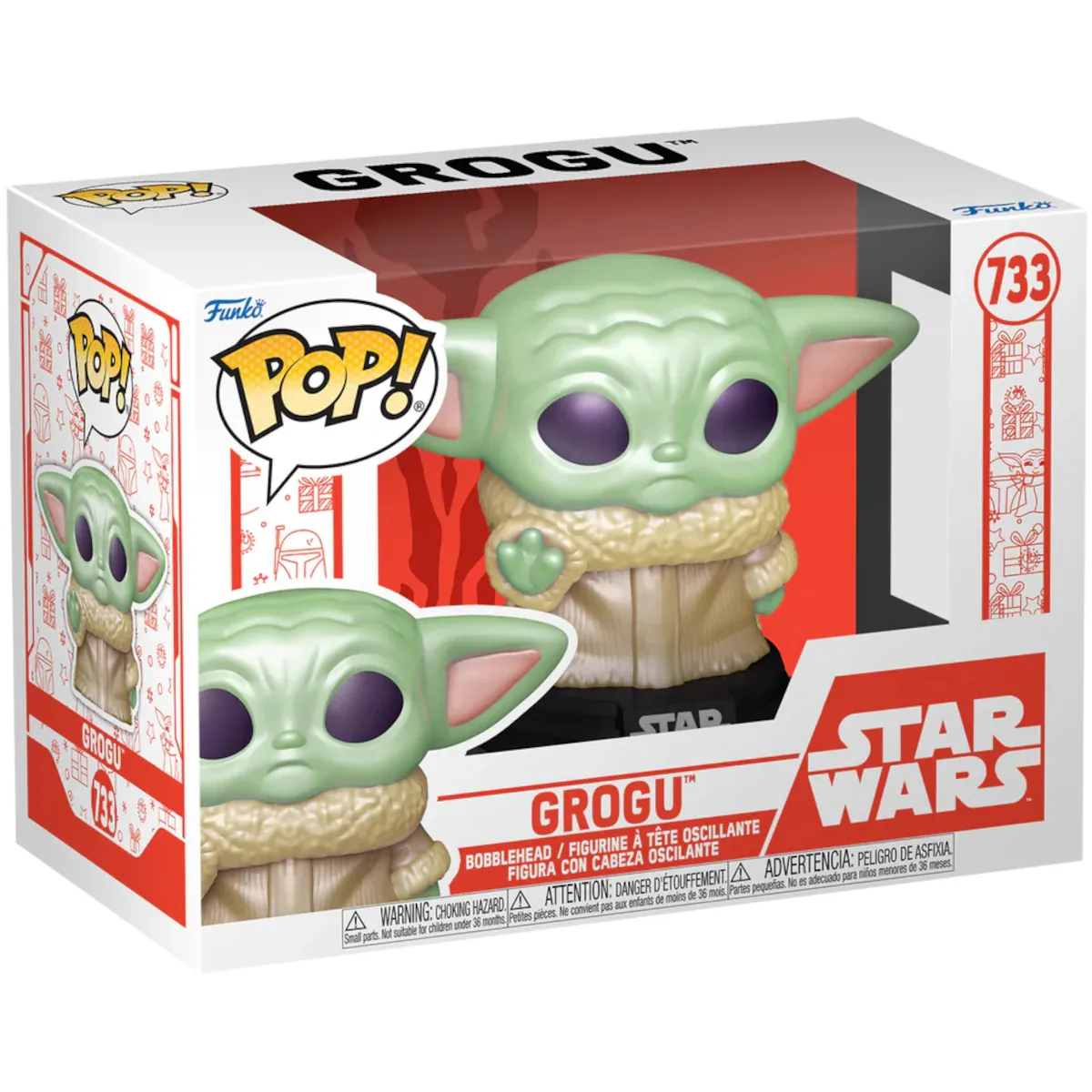 79935 Funko Pop! Television - Star Wars The Mandalorian - Grogu (Holiday) Collectable Vinyl Figure Box Front
