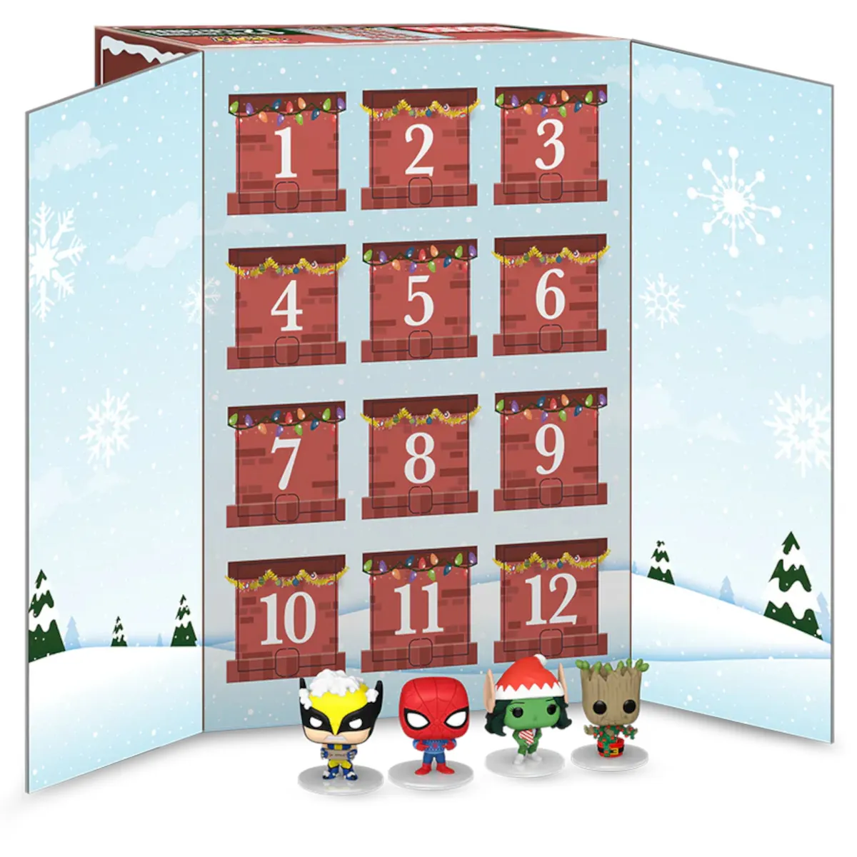80990 Funko Pocket Pop! - Marvel - 12 Day Countdown Calendar Collectable Vinyl Figures Open