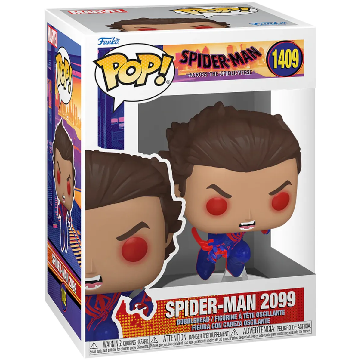 82647 Funko Pop! Movies - Spider-Man Across the Spider-Verse - Spider-Man 2099 (Unmasked) Collectable Vinyl Figure Box Front