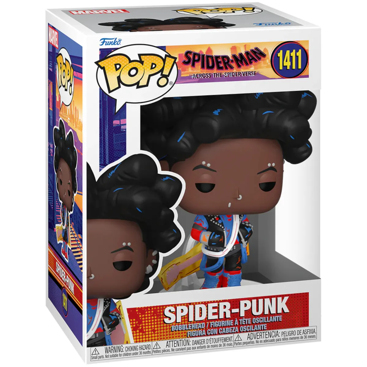 82649 Funko Pop! Movies - Spider-Man Across the Spider-Verse - Spider-Punk (Unmasked) Collectable Vinyl Figure Box Front