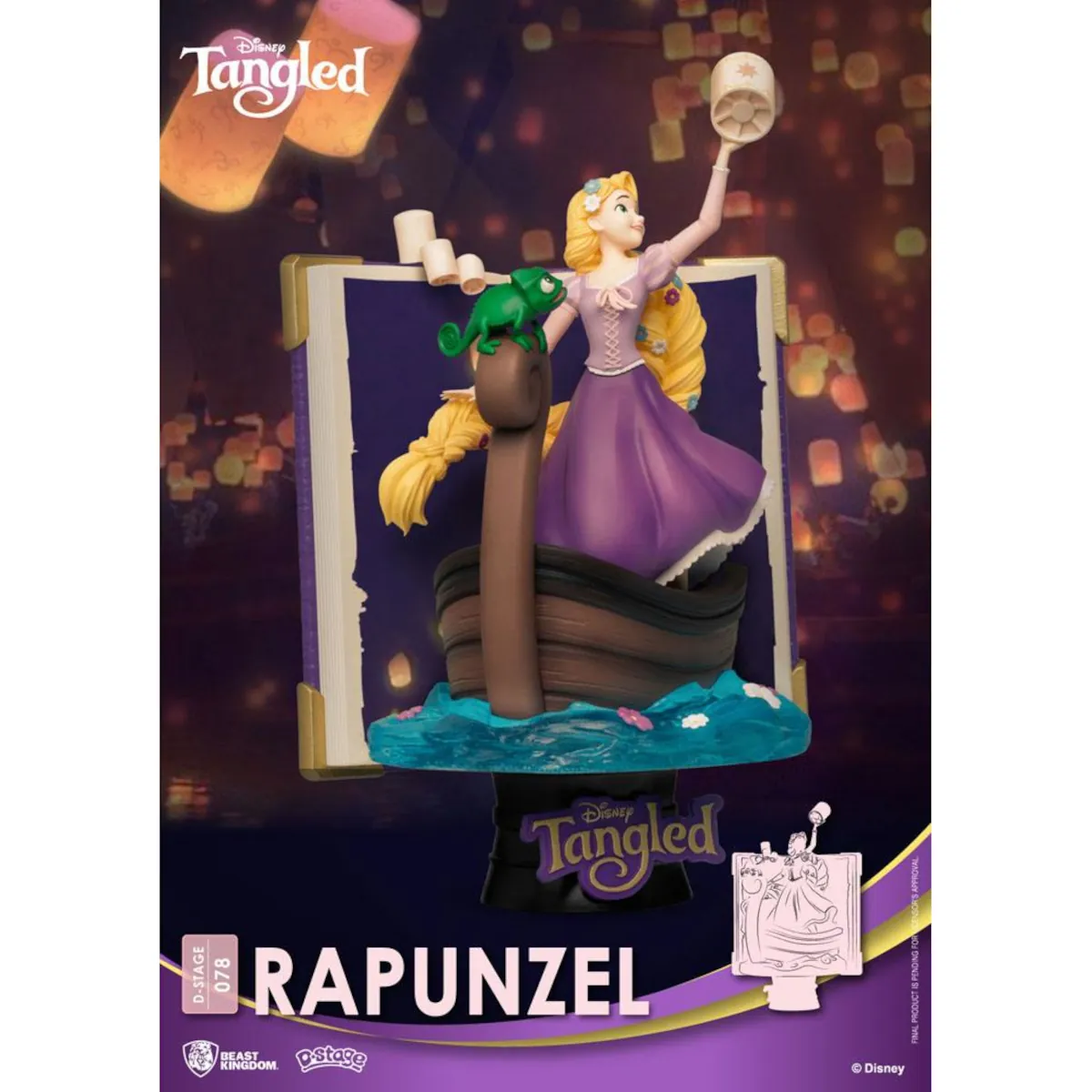 DS-078 Disney Tangled D-Stage 15cm Story Book Series Rapunzel PVC Diorama 2
