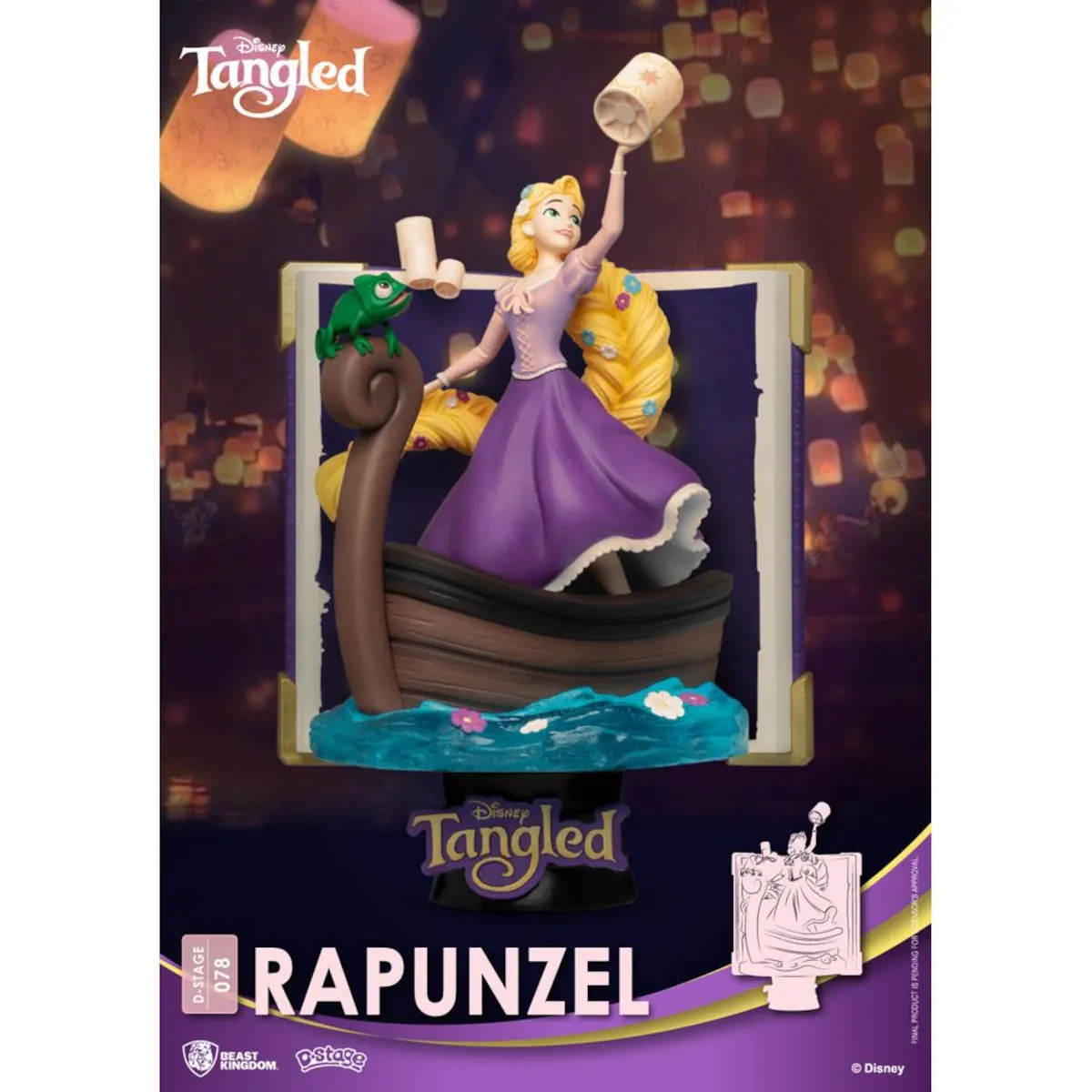 DS-078 Disney Tangled D-Stage 15cm Story Book Series Rapunzel PVC Diorama