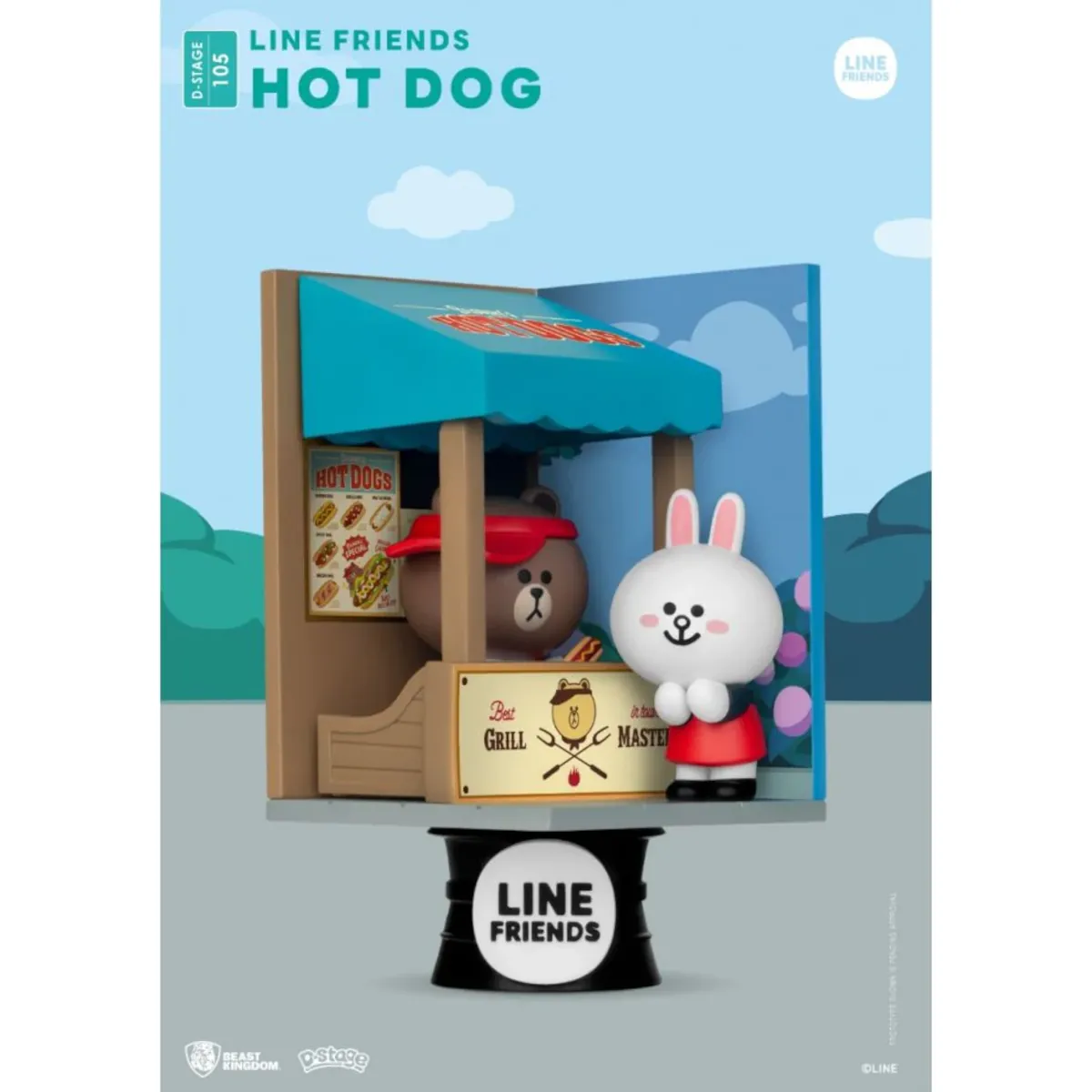 DS-105 Line Friends D-Stage 15cm Hot Dog PVC Diorama