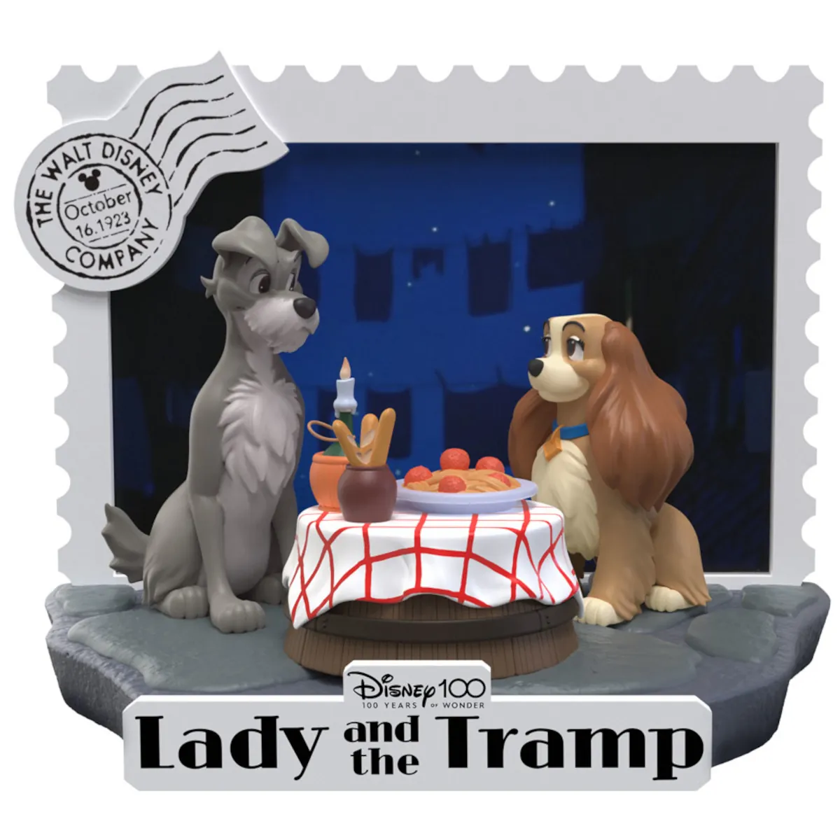 DS-136 Disney 100 Years of Wonder D-Stage 12cm Lady And The Tramp PVC Diorama