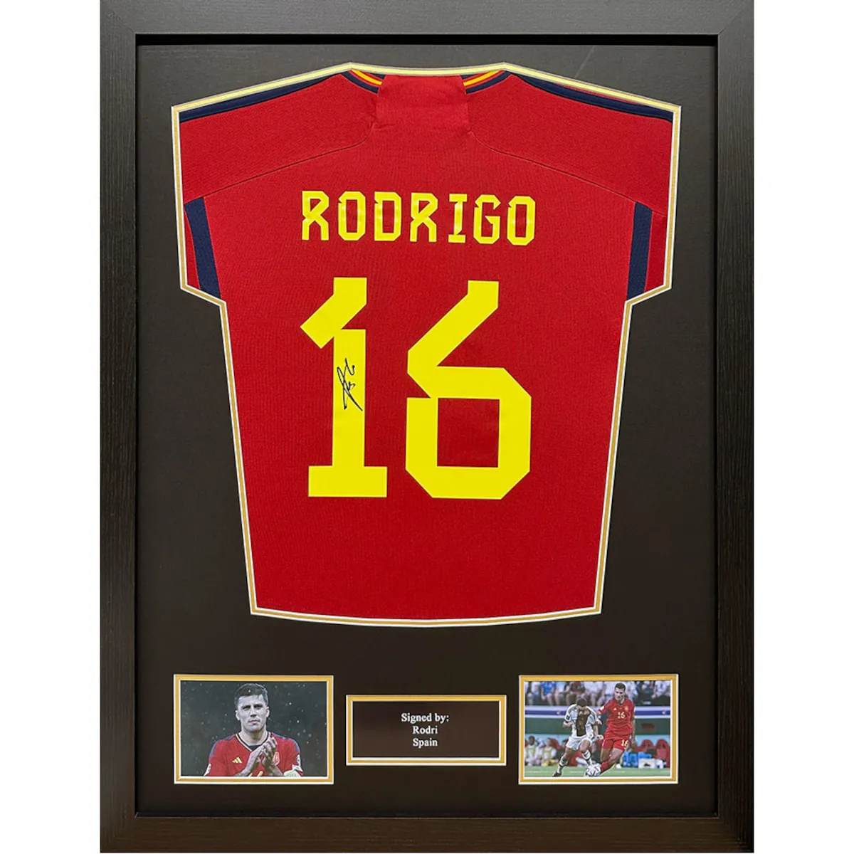 TM-04989 Spain Rodri Framed Signed 2022-2023 Season Replica Football Shirt